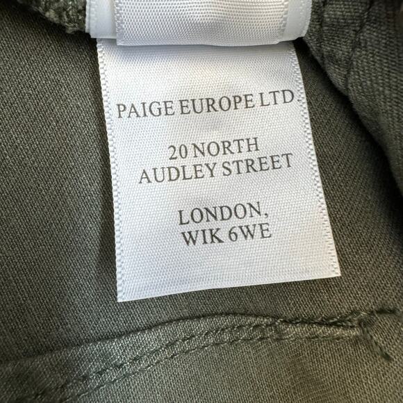 PAIGE Mayslie Twill Puff Sleeve Denim Romper Olive Green Utility NEW Size 4 - Picture 15 of 15